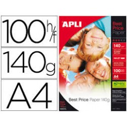 PAPEL APLI FOTOGRAFICO BEST PRICE GLOSSY ,A-4-140G 100H