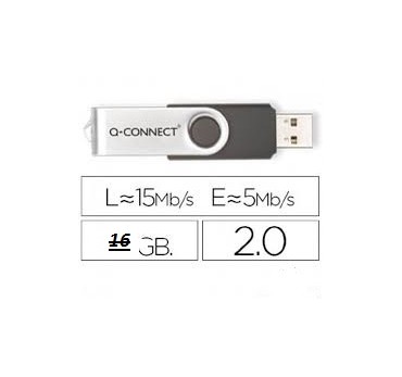 MEMORIA USB Q-CONNECT 16 GB+ canon